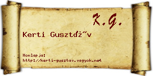 Kerti Gusztáv névjegykártya