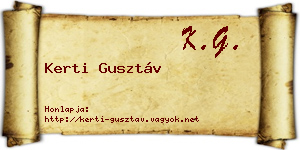 Kerti Gusztáv névjegykártya